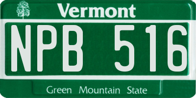 VT license plate NPB516