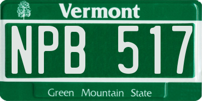 VT license plate NPB517