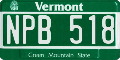 VT license plate NPB518
