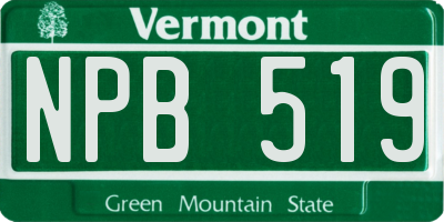 VT license plate NPB519