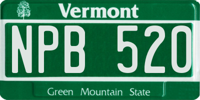 VT license plate NPB520