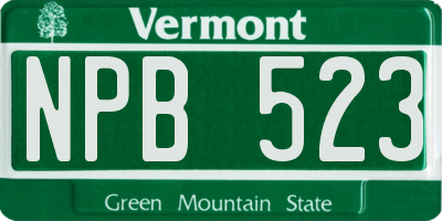 VT license plate NPB523