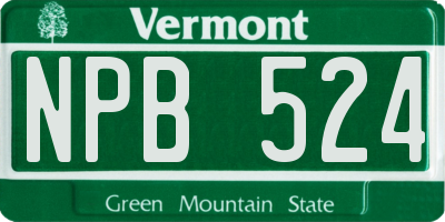 VT license plate NPB524