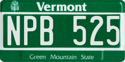 VT license plate NPB525