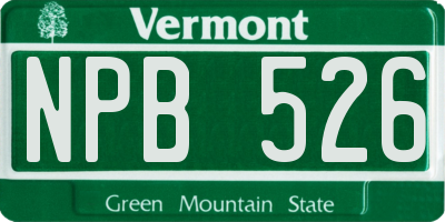 VT license plate NPB526