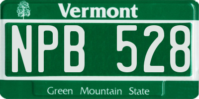 VT license plate NPB528