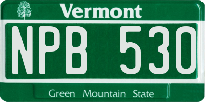 VT license plate NPB530