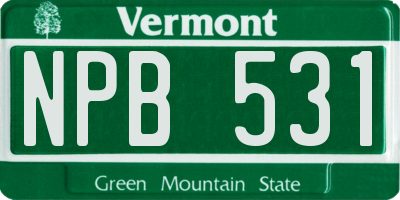 VT license plate NPB531