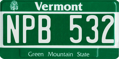 VT license plate NPB532