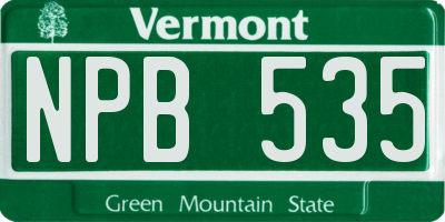 VT license plate NPB535