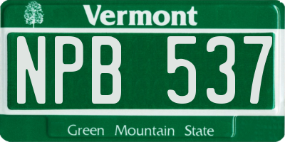 VT license plate NPB537