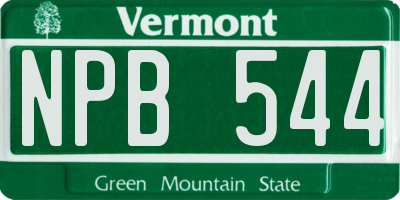 VT license plate NPB544