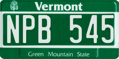 VT license plate NPB545