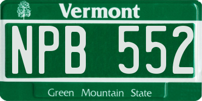 VT license plate NPB552