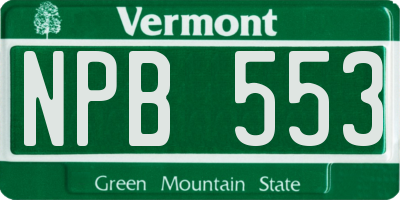 VT license plate NPB553