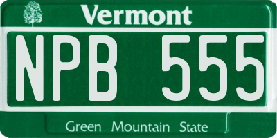 VT license plate NPB555