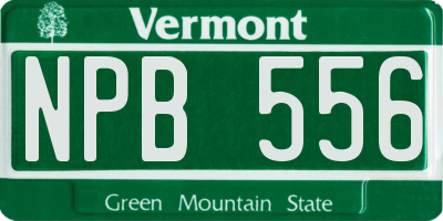 VT license plate NPB556