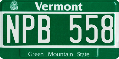 VT license plate NPB558