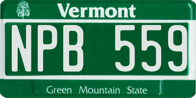 VT license plate NPB559