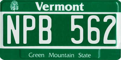 VT license plate NPB562