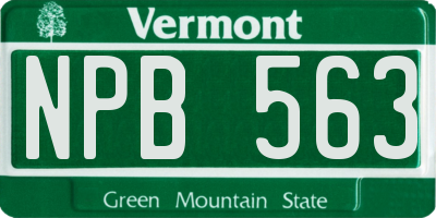 VT license plate NPB563
