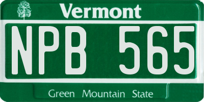 VT license plate NPB565