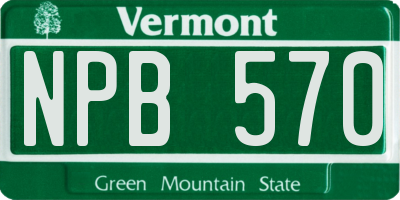 VT license plate NPB570