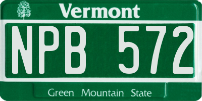 VT license plate NPB572