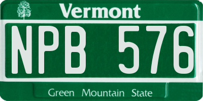 VT license plate NPB576