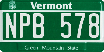 VT license plate NPB578