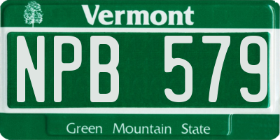 VT license plate NPB579