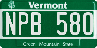 VT license plate NPB580