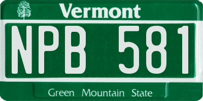 VT license plate NPB581