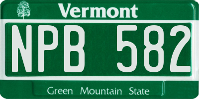 VT license plate NPB582