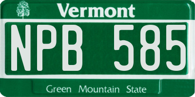 VT license plate NPB585