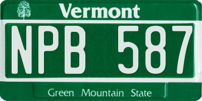 VT license plate NPB587