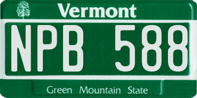VT license plate NPB588