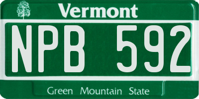 VT license plate NPB592