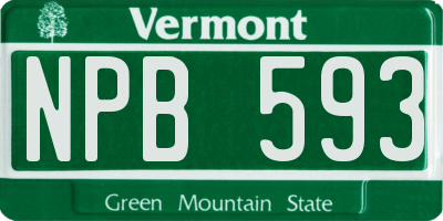 VT license plate NPB593
