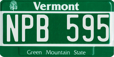 VT license plate NPB595