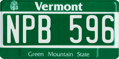 VT license plate NPB596