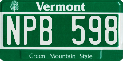VT license plate NPB598