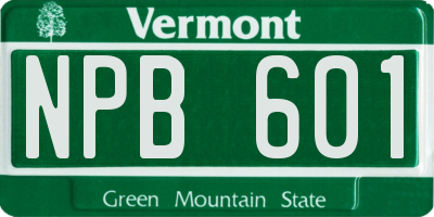 VT license plate NPB601
