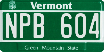 VT license plate NPB604