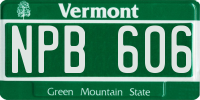 VT license plate NPB606