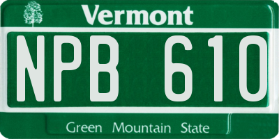 VT license plate NPB610