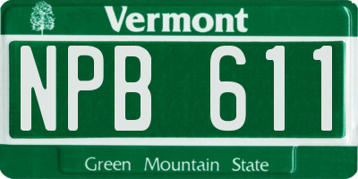 VT license plate NPB611