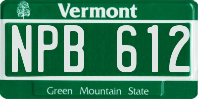 VT license plate NPB612