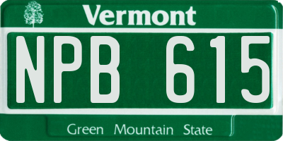 VT license plate NPB615