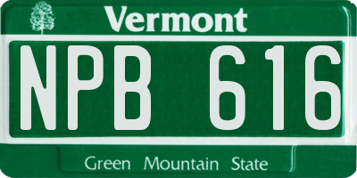 VT license plate NPB616